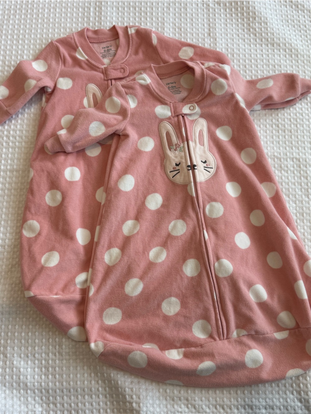 Carter's Bundle 0-3m Pink Polka-Dot Sleep Sack with Bunny Face